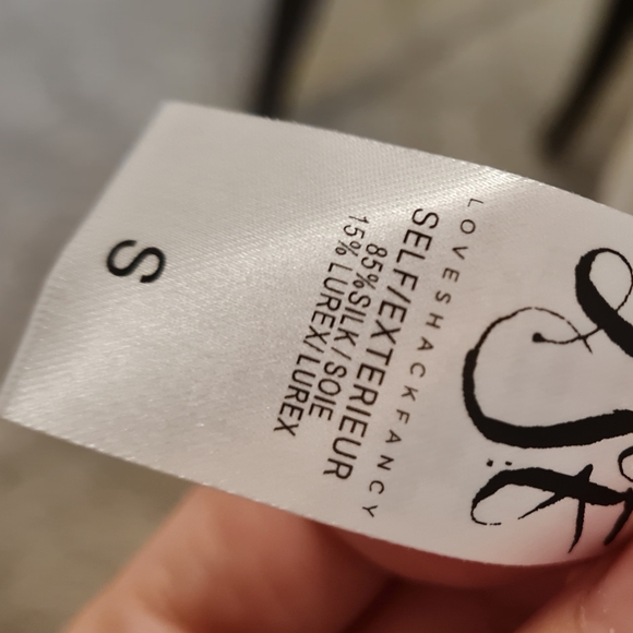 LoveShackFancy Erin Cream & Gold Ruffle Blouse Size Small - Picture 4 of 5